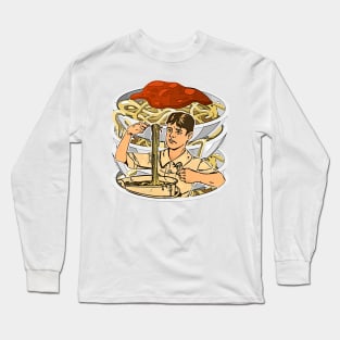 Pasta on the plate: yummy spaghetti Long Sleeve T-Shirt